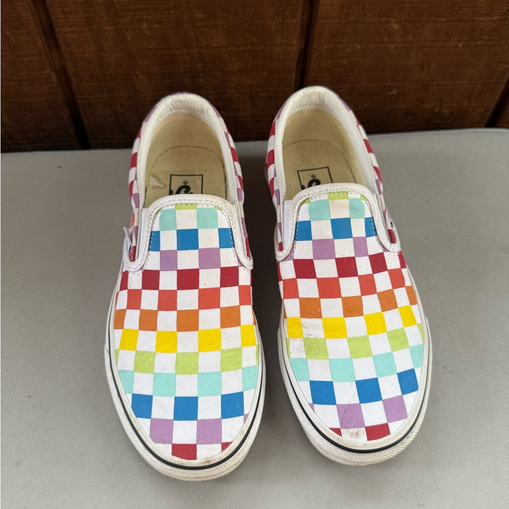 Rainbow Checkered Vans